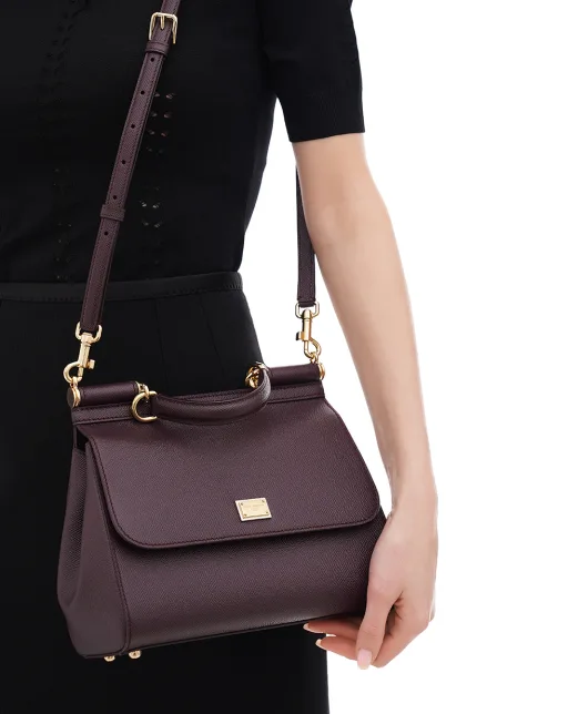Dolce&Gabbana Кожаная сумка Sicily Large - Артикул: BB6002-B1001