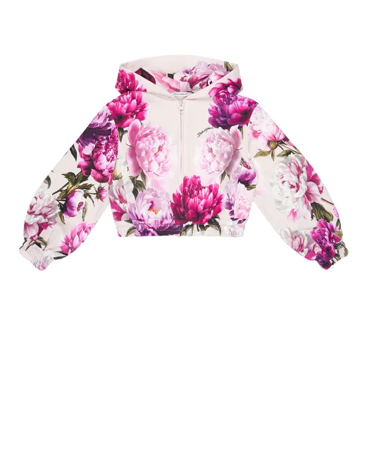 Dolce&Gabbana Дитяча толстовка з капюшоном із квітковим принтом (костюм) - Артикул: L5JWDM-G7QWQ-B
