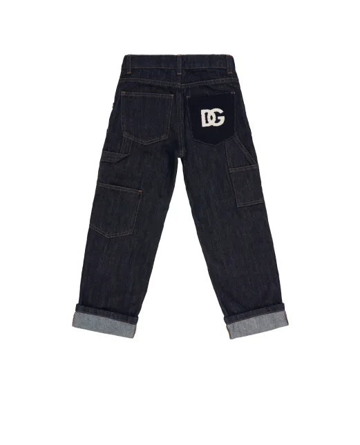 Dolce&Gabbana Детские джинсы с нашивкой логотипа - Артикул: L45P27-LDD78-B