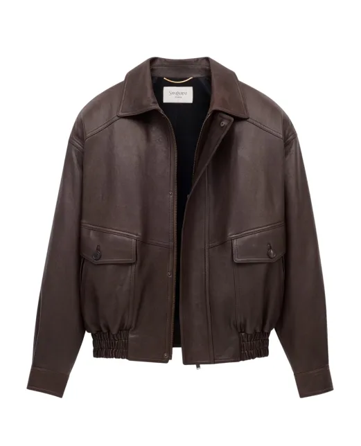 Saint Laurent Бомбер из овечьей кожи - Артикул: 842948-YCNF2