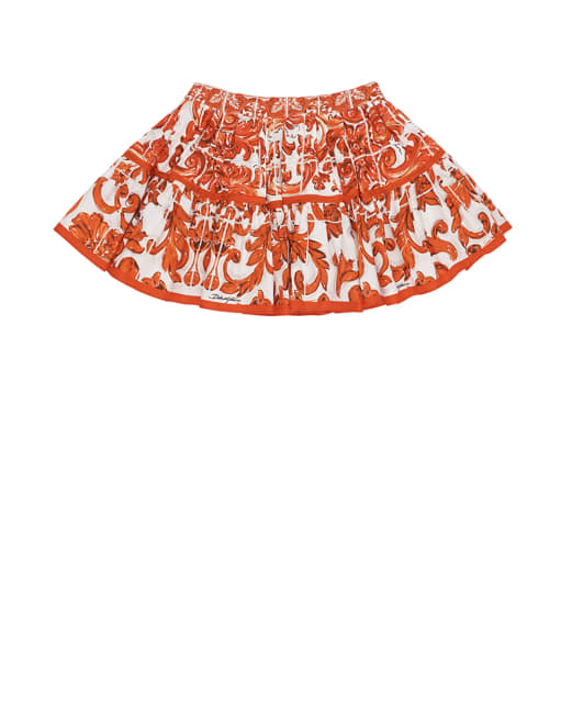 Dolce&Gabbana Дитяча спідниця з принтом Майоліка - Артикул: L54I49-G7P4N-S