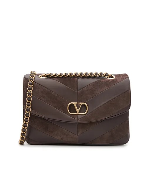 Valentino Сумка Djuna Medium из замши и кожи наппа - Артикул: 9W2B0T55TIE