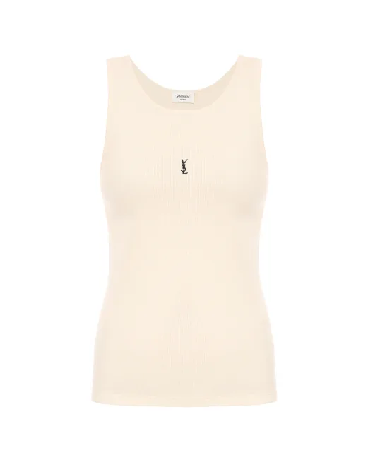 Saint Laurent Майка з вишитим логотипом - Артикул: 823603-Y37EC