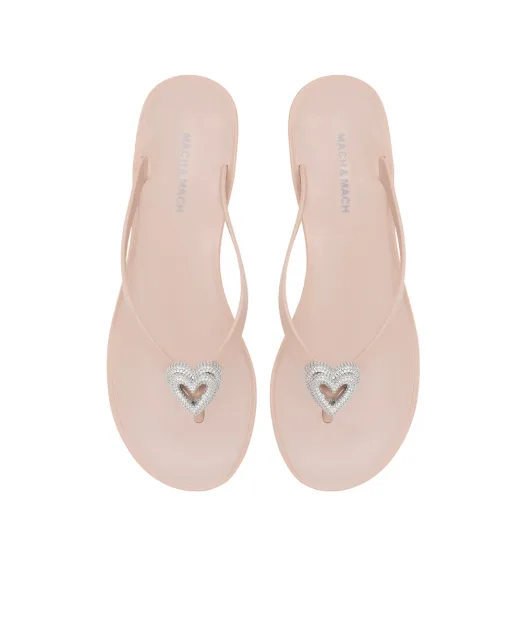 Mach&Mach Шльопанці Double Heart - Артикул: SS26-S0888-05-GUM-NUD