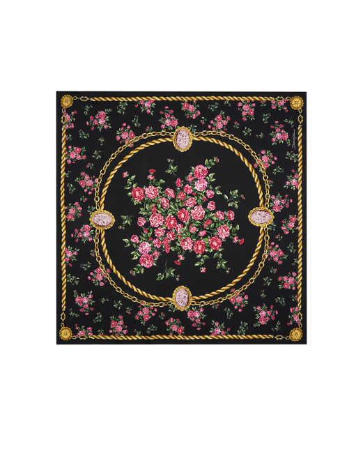Dolce&Gabbana Платок из шелка в цветочный принт - Артикул: FN090R-GDDLM