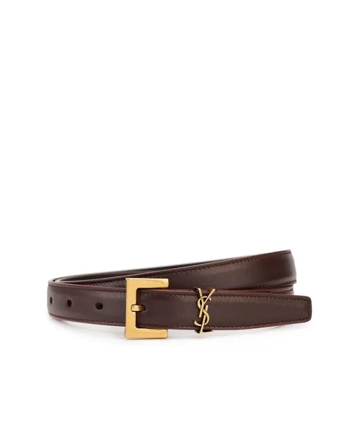 Saint Laurent Кожаный ремень Monogram narrow - Артикул: 554465-BOO0W