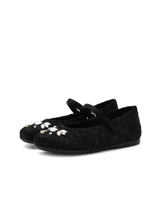Dolce&Gabbana Детские кожаные балетки - Артикул: D20057-A9158