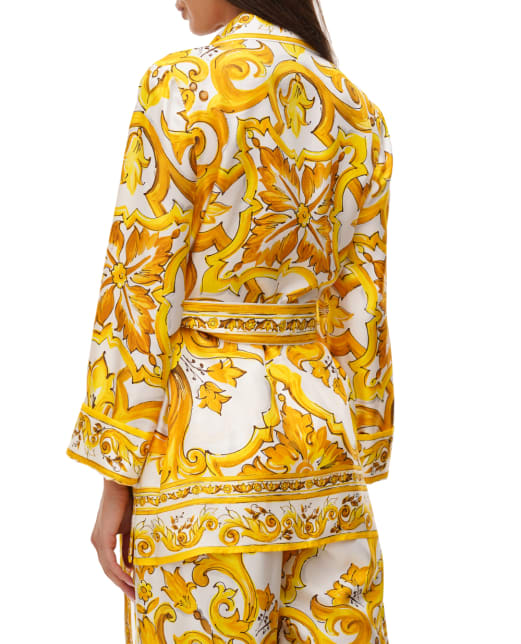 Dolce&Gabbana Шовкова блуза з поясом - Артикул: F5Q03T-HI1TK