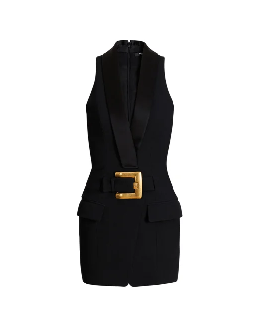 Balmain Сукня міні з вовни - Артикул: HF1R5184ME54
