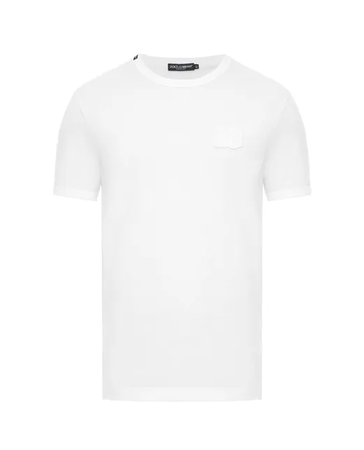 Dolce&Gabbana Футболка из хлопка с нашивкой - Артикул: G8PV1Z-G7P3N