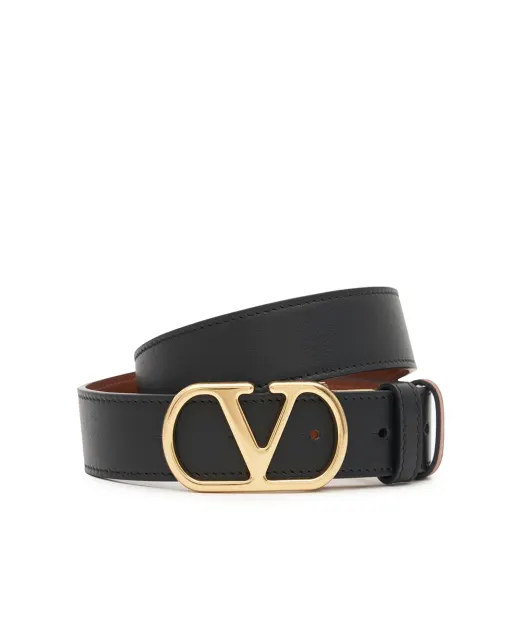 Valentino Двусторонний ремень VLogo Signature из телячьей кожи - Артикул: 9W2T0SQ3ZDM