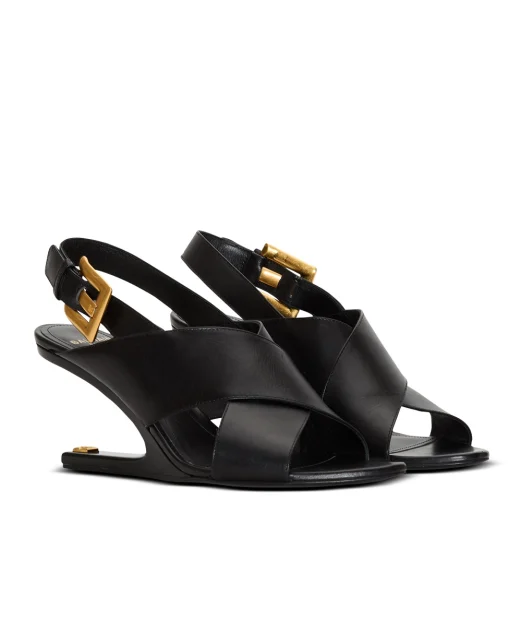 Balmain Босоніжки Anthem No Wedge з телячої шкіри - Артикул: HN1UH283LECX