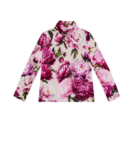Dolce&Gabbana Дитячий гольф в квітковий принт - Артикул: L5JTLE-G7QZU-S