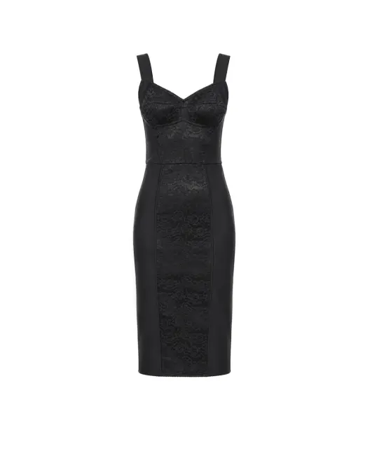 Dolce&Gabbana Сукня-футляр з еластичної тканини та мережива - Артикул: F63G9T-GDCLQ