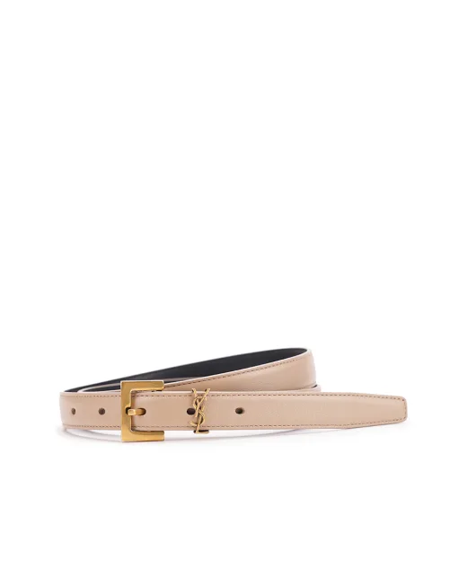 Saint Laurent Кожаный ремень Monogram narrow - Артикул: 554465-BOO0W