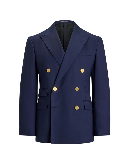 Ralph Lauren Purple Label Пиджак двубортный ручной работы от Gregory из шерсти - Артикул: 798765810001