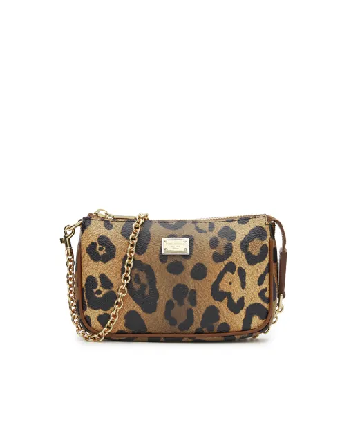 Dolce&Gabbana Дитяча сумка з телячої шкіри з леопардовим принтом - Артикул: EB0268-A0239