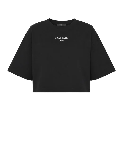 Balmain Футболка з вишивкою Balmain Paris - Артикул: HF1EE145BD10