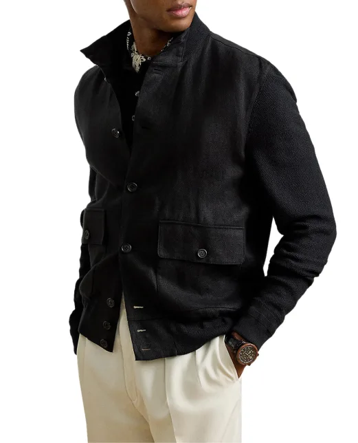 Ralph Lauren Purple Label Кардиган из шелка и льна - Артикул: 790973319002