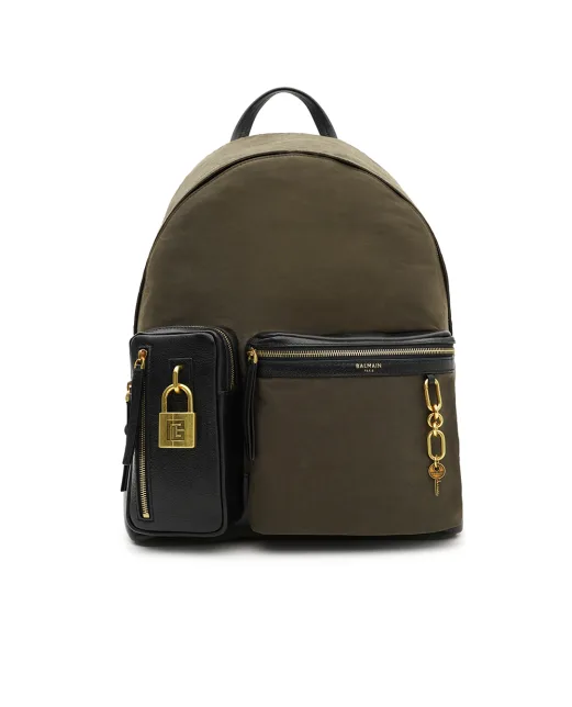 Balmain Рюкзак Pulse из телячьей кожи и нейлона - Артикул: GM1GE276TNRO