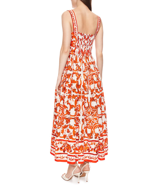 Dolce&Gabbana Платье макси в принт Майолика - Артикул: F6TTHT-GDDRL