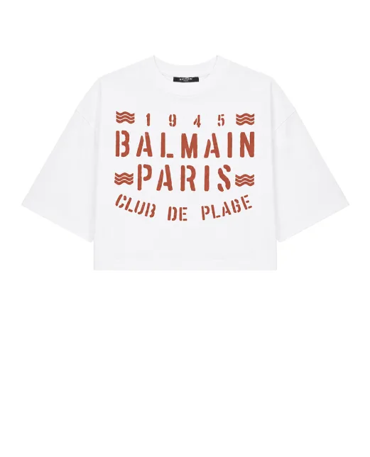 Balmain Футболка з принтом Balmain Plage - Артикул: GF0EE145BD55