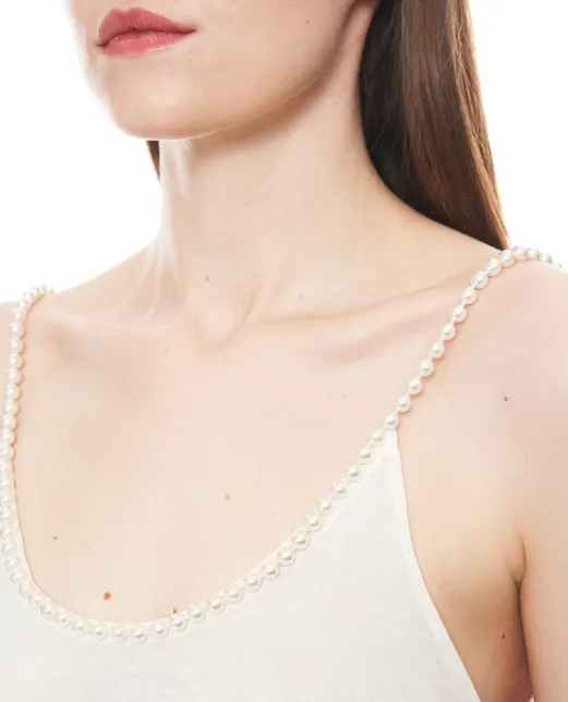 Stella McCartney Топ с жемчужными бретелями - Артикул: 6J04323SQA29