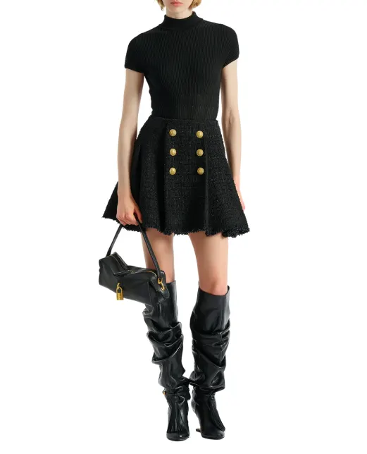Balmain Спідниця з твіду - Артикул: HF1LA680XM07