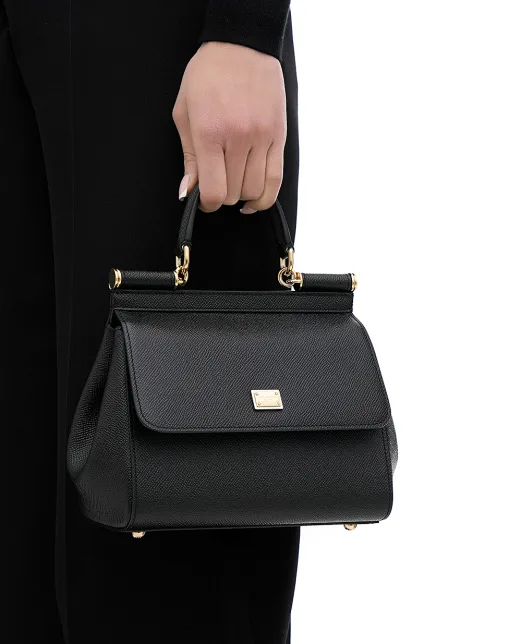 Dolce&Gabbana Кожаная сумка Sicily Medium - Артикул: BB6003-B1001
