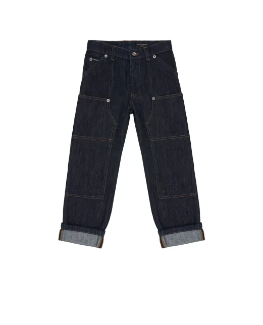 Dolce&Gabbana Детские джинсы с нашивкой логотипа - Артикул: L45P27-LDD78-B