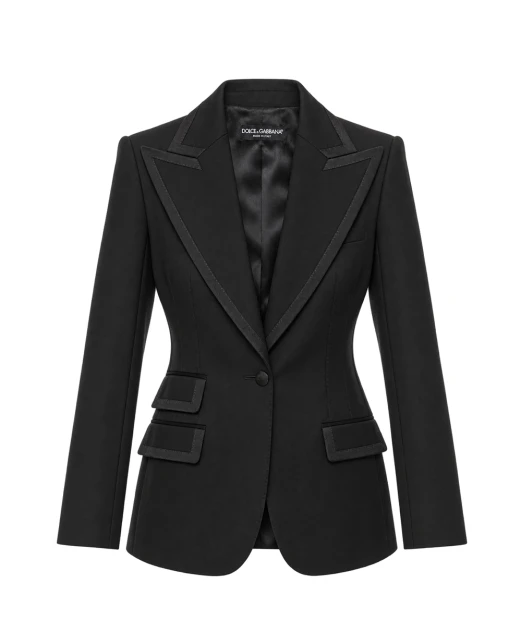 Dolce&Gabbana Однобортний жакет Turlington із вовни та шовку - Артикул: F29EFT-GDDFR