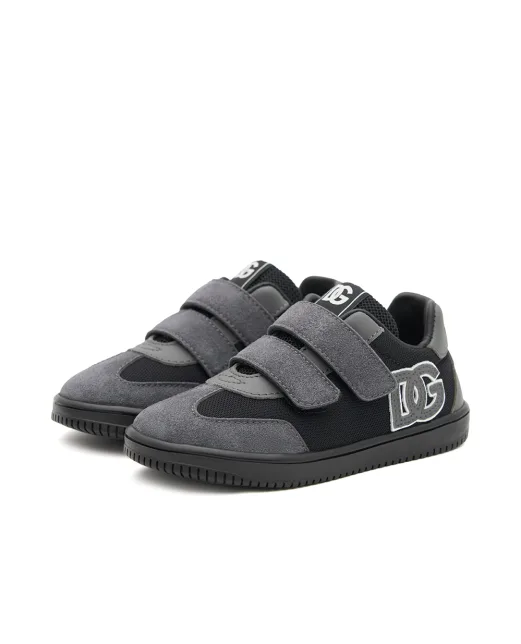 Dolce&Gabbana Детские комбинированные кроссовки с монограммой DG	 - Артикул: DN0205-AW506