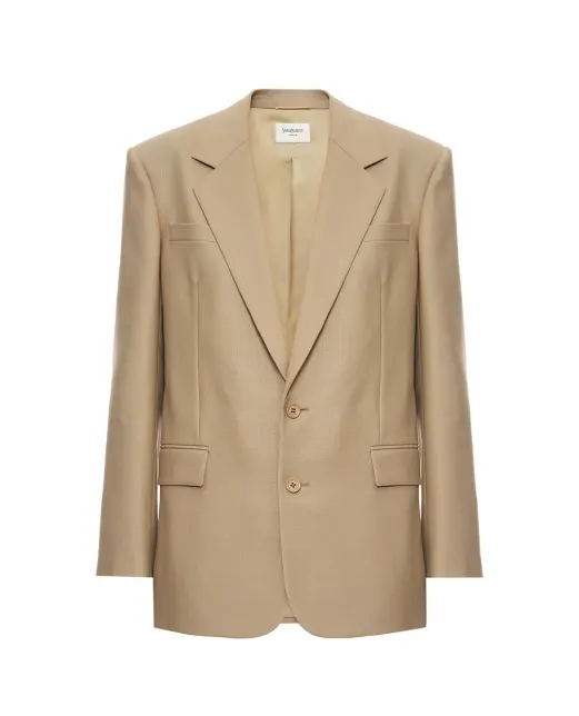 Saint Laurent Однобортний піджак із вовни та шовку - Артикул: 858458-Y7K11