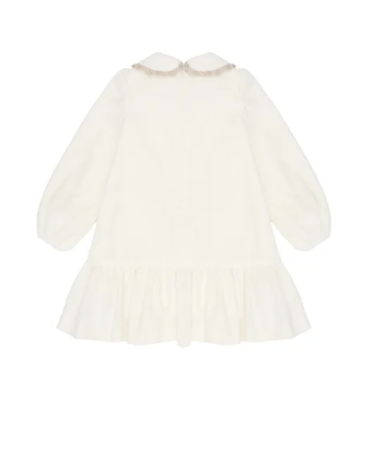 Dolce&Gabbana Детское платье из гладкого бархата с трусиками-кюлотами - Артикул: L24DM2-FUVJY