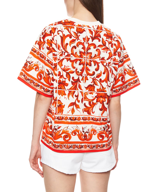 Dolce&Gabbana Футболка в принт Майолика - Артикул: F8U10T-GDDT5