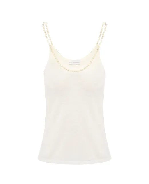 Stella McCartney Топ с жемчужными бретелями - Артикул: 6J04323SQA29
