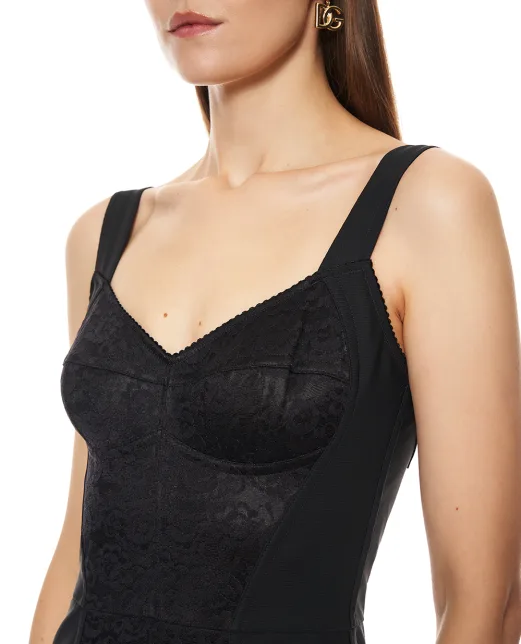 Dolce&Gabbana Сукня-футляр з еластичної тканини та мережива - Артикул: F63G9T-GDCLQ