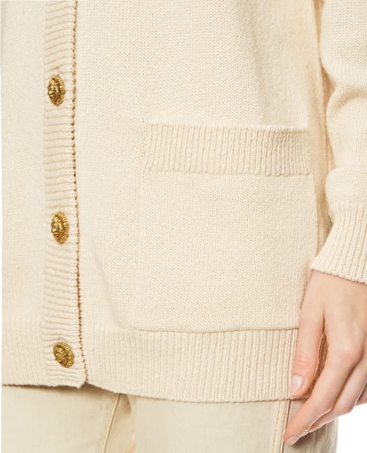 Balmain Кардиган із бавовни та кашеміру - Артикул: GF0KO003KJ83