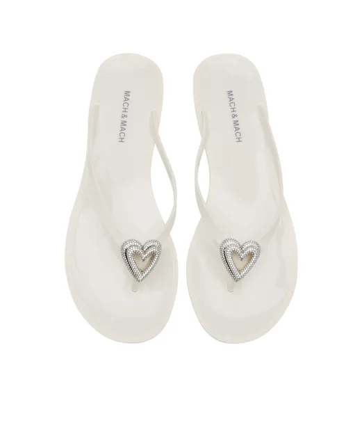Mach&Mach Шльопанці Double Heart - Артикул: SS26-S0888-05-GUM-WHT