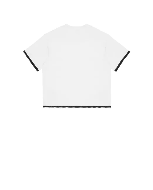 Dolce&Gabbana Дитяча футболка з мереживом - Артикул: L5JTQT-G7PTX-B