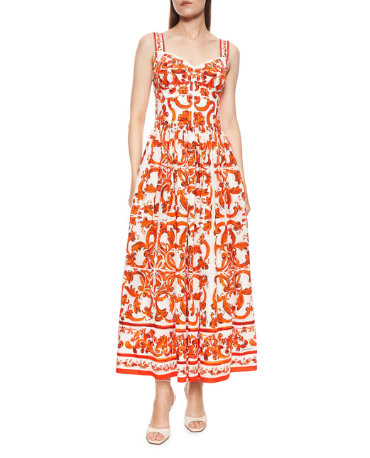 Dolce&Gabbana Платье макси в принт Майолика - Артикул: F6TTHT-GDDRL