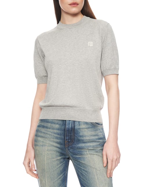 Balmain Футболка з шовку та бавовни - Артикул: GF0ALB30KJ53