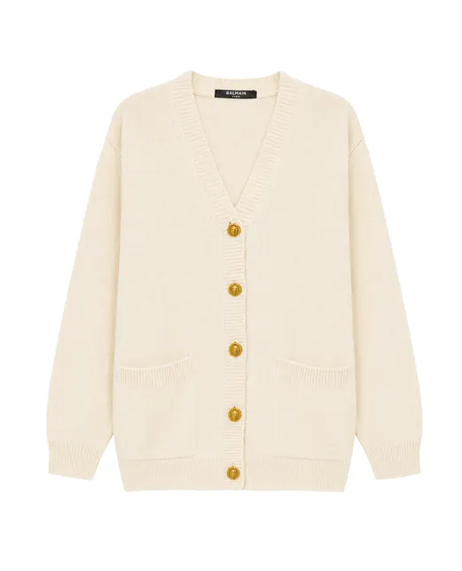 Balmain Кардиган із бавовни та кашеміру - Артикул: GF0KO003KJ83
