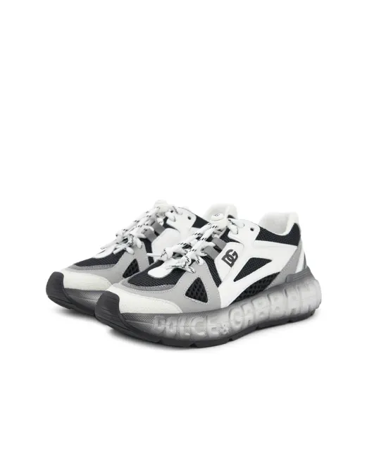 Dolce&Gabbana Детские кроссовки DG Bounce 12 из нейлона и телячьей кожи - Артикул: DA5290-AX260-M