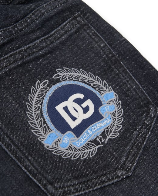 Dolce&Gabbana Детские джинсы с вышивкой логотипа - Артикул: L42F85-LDD39-S