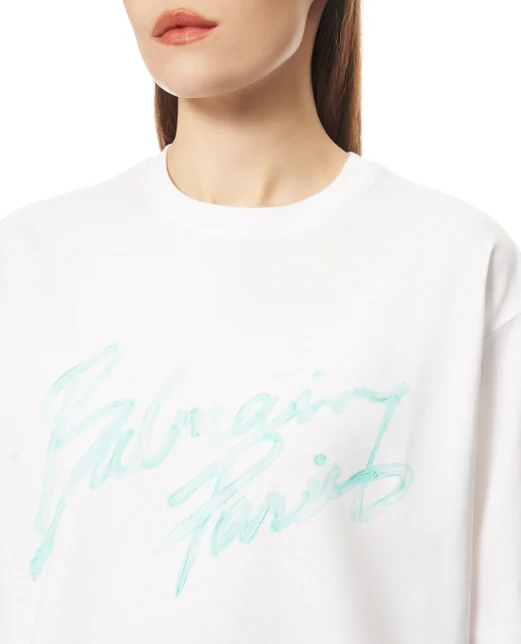 Balmain Вільна футболка з принтом Balmain Paris Brush - Артикул: GF1EG110BD41