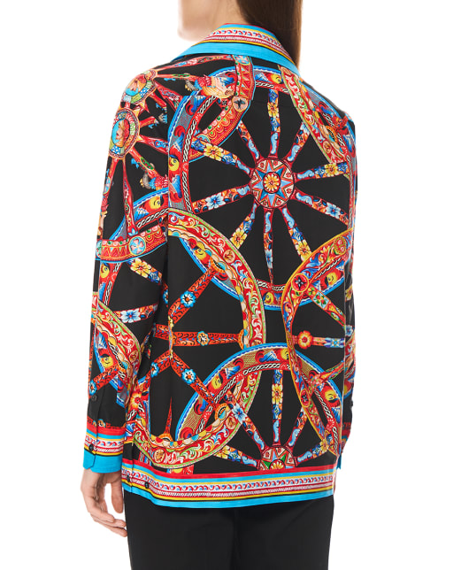 Dolce&Gabbana Рубашка Hawaii из поплина в принте Carretto - Артикул: F5M82T-GDDTE