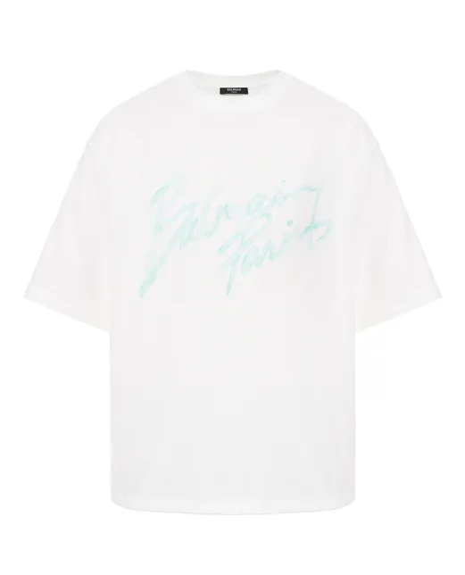 Balmain Вільна футболка з принтом Balmain Paris Brush - Артикул: GF1EG110BD41