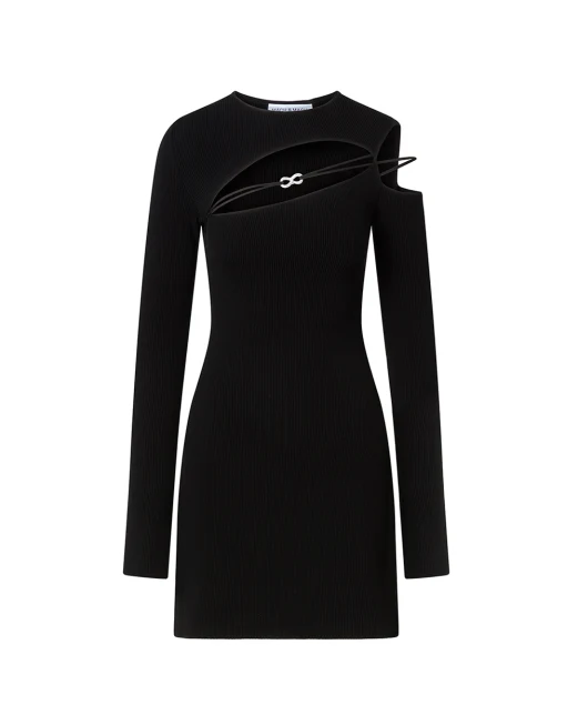 Mach&Mach Платье мини - Артикул: PF25-KD120-KNT-BLK