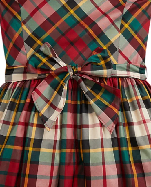 Polo Ralph Lauren Детское платье из клетчатой ​​тафты - Артикул: 313980345001